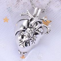 Anatomische Herz-Halskette, Urne aus Urne für die Feuerbestattung, Gothic-Punk-Schmuck für Männer und Frauen