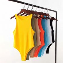 2024 summer solid sexy bodycon women bodysuits female 4 color green slim casual bodysuit chic lady club short playsuits femme