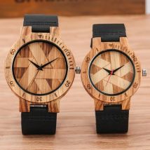 Paar Uhr Einzigartige Unregelmäßige Geometrische Cut Design männer Holz Quarz Uhren Frauen Kleid Uhr Retro Armbanduhr Uhren Hombre