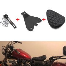 Motorrad Synthetische Leder Diamant Solo Sitz w/Quellen Basis + Schiebe T-Bar + Swivel Halterung Montage Kit für Harley Bobber