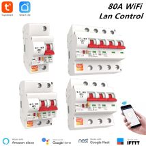 Tuya Smart Circuit Breaker 80A 1P/2P/3P/4P WiFi Smart Circuit Breaker automatische Schalter Überlast Kurzschluss Schutz Alexa
