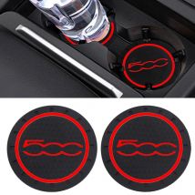 1/2 stücke Auto Dekoration Zubehör Auto Coaster Wasser Tasse Slot Fit Für Fiat 500 Punto Für Abarth Stilo auto Nicht Slip Matte Styling