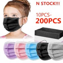 10–200 Stück Kindermasken, Einweg-Kindermaske, Vliesfilter, atmungsaktiv, Kindermaske, 3-lagige Anti-Staub-Mascarillas für Kinder
