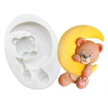 Baby Bear Moon stampo in Silicone Sugarcraft Cupcake stampo da forno strumenti in resina strumenti per decorare la torta al cioccolato fondente