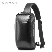 BANGE Verbesserte Männer Wasserdichte Multifunktions Carbon Faser Muster Umhängetasche USB Sling Schulter Taschen Messenger Brust Tasche Pack