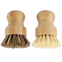 Bambus Gericht Peeling Pinsel, Küche Holz Reinigung Wäscher für Waschen Gusseisen Pan/Topf, Natürliche Sisal Borsten