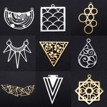 10 Stück/Set Geometrische DIY-Ohrring-Anhänger Großhandel 316 Edelstahl Dreieck-Verbinder Charm Pfeil Wassertropfen Schmuckanhänger