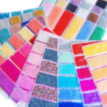 Set von 6 Farben Kaviar Mikro perlen Nail Art Dekorationen, Metallic Nagels pitzen Designs DIY