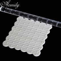 Amoliy Transparent Acryl Ziegel Wand Muster Nudelholz Polymer Clay Werkzeuge DIY Präge Kuchen Dekorieren Werkzeuge Schokolade Form