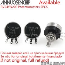 5PCS RV24YN20F B102 B202 B502 B103 B503 B104 B504 RV24YN 2W Rotary Carbon Film Potentiometer 10K 100K 2K 5K 20K 50K 500K 1K