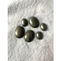 Wholesale 2pcs Natural Pyrite Stone Bead Cabochon,30x40mm 22x30mm 15x20mm Oval Gem Stone Bead Cabochon Ring Face For Jewelry
