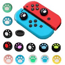 2Pcs Cat Paw Silicone Thumb Stick Grip Cap Joystick Button Case Cover for Nintendo Switch Lite NS Joy-Con Wii Gamepad Controller