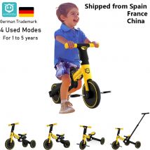 Uonibaby 4 in 1 Baby Kinderwagen Pedal Dreirad Zwei Rad Balance Fahrrad Trolley