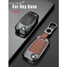 Zinc Alloy+Leather Car Key Cases Shell For VW Volkswagen Polo Golf4 MK7 Golf7 T5 Skoda Octavia A5 A7 Leon Ibiza Ateca Kodiaq
