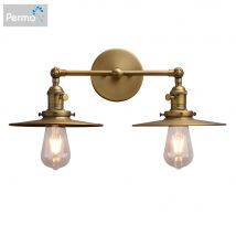 Permo 2 Sconce con Interruttore Opaco Vanity Luce con Dual 7.9 Pollici Piatti Artigianali Luce Ombra