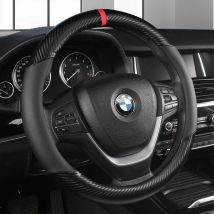 Carbon Faser + Leder Auto Lenkrad Abdeckung 38CM Nicht-rutsch Verschleiß-beständig Schweiß Absorbieren Mode Sport lenkrad Abdeckung