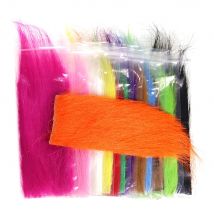 ICERIO 1 Beutel 6 x 12 cm mehrfarbiger Fliegenbinden Furabou Grizzly Color Craft Pelzfaser für Streamer Tail Wing Material