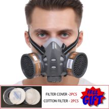 Doppelte Filter Halbgesichts-Atemschutzmaske Staub-Gasmaske zum Malen, Sprühen, Fabrik, Industrie, Zuhause, Notfall, Überleben, Sicherheit
