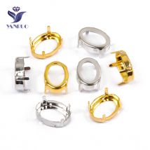 YANRUO 4120 4128 Oval Silber und Gold Metall Krallenfassung DIY Schmuck Handwerk Strass Handarbeit Kristalle Nähen Strasssteine