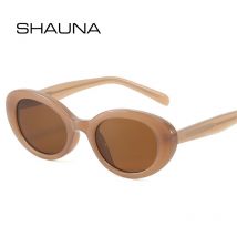SHAUNA Retro Kleine Oval Sonnenbrille Mode Candy Farben Frauen Cat Eye Sonnenbrille Shades UV400 Edelstahl Draht Arm