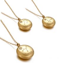 12 konstellation Halskette Sternzeichen Zeichen edelstahl Kaffee Bohnen Anhänger Schlüsselbein Kette Halskette Geburtstag Geschenke für Frauen