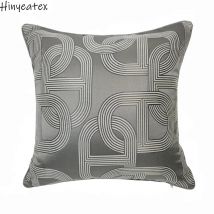 Zeitgenössische Geometrie, dunkelgraue Kette, Ellipse, Sofa, Stuhl, Designer, Pipping-Überwurf, Kissenbezug, Dekor, Heim-Kissenbezug, 45,7 x 45,7 cm
