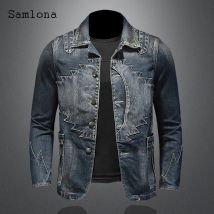 2022 Einreiher Herren Denim Jacken Frühling Herbst Lässige Mode Schlank Passt Jean Denim Jacke Neue