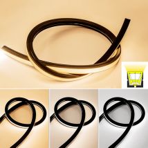 Black LED Neon Rope Tube Flexible Silicone Strip Lights Soft Waterproof IP67 DC12V SMD2835 Outdoor Home Decor Ribbon Tape Lights