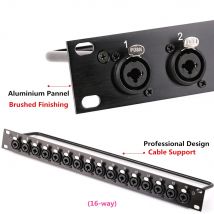Rack Patch Panel 8 12 16 Wege 3 Pole XLR Weibliche Chassis Stecker 1U Flight Case Mount Für Professionelle Lautsprecher audio Kabel