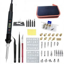 60W/80W Elektrische Lötkolben Carving Brandmalerei Werkzeug Holz Brennen Präge Löten Stift Set Temperatur Einstellbar