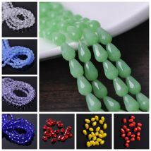 Teardrop Birne Form Facettiert Solide Farben Kristall Glas 5x3 7x5 12x8mm 15x10mm 18x12mm Lose Handwerk Perlen für Schmuck Machen DIY