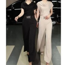 Frauen Casual Zwei Stück Set 2025, Sommer Neue Vielseitige Mode Koreanische Corp Top Flare Breite Bein Hosen Anzug Weibliche Plus Größe Kleidung