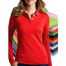 Spring Autumn Pure Color 100% Cotton Lapel T-shirt Women Long Sleeve Slim Lady Polo Shirt Golf Tennis Tops Tees S-4XL