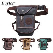Buylor Drop Leg Bag Vintage Thigh Pack Fanny Motor Cycle Messenger Canvas/Nylon Cycle Shoulder Bag Riding Waist Pack
