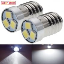 1/2 sztuk E10 1447 śruba LED żarówka 3V 6V 12 V latarka lampa 1.44W 3030 3SMD wymiana latarka 3 6 12 V białe akcesoria