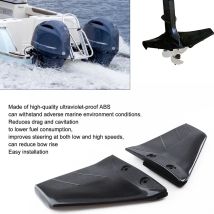Schwarz Dual Fin Außenborder Hydrofoil Leistung Stabilisator Für Boote Außenbordmotor Bis Zu 50 HP Mit Bolzen Mutter Marine Zubehör