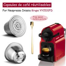 Kaffeekapsel für Nespresso Inissia Krups YY1531FD Edelstahl-Kaffeefilter, wiederverwendbare Kaffee-Cremma-Maschine