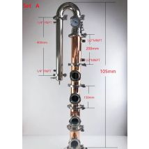 3" 76mmOD91 Mix Copper---Stainless Steel 304 Type Distiller Column,Reflux Tower Combination,Copper Bubble Plate Sets*4