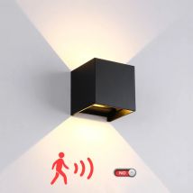 Lámpara LED impermeable para exteriores, lámpara de pared con Sensor de movimiento de Radar para porche, candelabro interior, pasillo, escaleras, decoración de patio, 6W, 12W