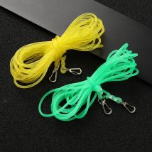 5/8/10m Elastic Rubber Fishing Missed Rope Yellow Green Thick Fishing Rope With Hook Camping Boating Pliers Lanyards Tackle Tool