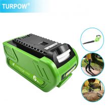 Turpow Li-Ionen-Akku 40 V 6000 mAh für GreenWorks 29462 29472 29282 G-MAX GMAX Rasenmäher