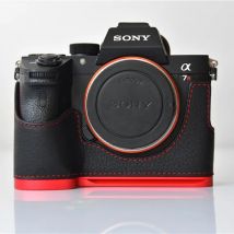 Echtes Leder Halb Bottom Fall Abdeckung Kamera Tasche für Sony A7R3 A7R Mark 3 A7RM3 A7III A9 Hand Grip Halter aluminium Platte