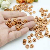 100pcs or 200pcs/lot Mix mini buttons for doll craft scrapbooking wood small buttons 9mm -10mm diy crafts Supplies Home Decor