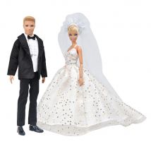 1 Set Puppe Hochzeit Kleid Ken Kleidung Puppe Freund Anzug Weiß Party Dressing Rock Puppe Zubehör Mode Tuch Für 30cm Puppe
