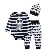 Halloween Baby Boy Clothes Sets Skull Bodysuits Pants Beanie Cotton Autumn Long Sleeve Tuxedo Girl Infant Outfits Newborn
