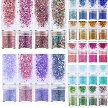 SNASAN 4Pcs Farbe Super Glitters Pulver 1mm Pailletten Mix Für Schmuck, Die DIY UV Epoxy Harz Silikon Form füllung Material