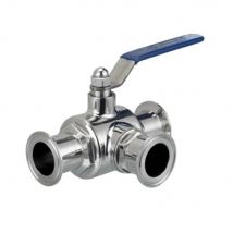 304 Edelstahl Sanitär Ball Ventil 3 Drei Weg 1.5 "OD 50,5mm Tri Clamp Ferrule Typ Für Lebensmittel