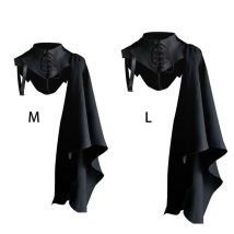 Medieval Armor Schwarz Mantel Einzigen Schulter Retro Cape Gothic Punk Lace Up Renaissance Kostüm Kreuzfahrer Getriebe Für Erwachsene