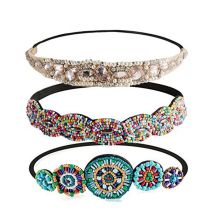 Ethnische farbige Rocailles, handgefertigtes Stirnband, Perlen-Strassstein, individuelles Perlen-Haarband für Damen und Mädchen, Haar-Accessoires