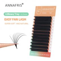 ANNAFRIS Easy Fanning Blooming Estensione ciglia individuali Automatico 1S Fioritura Premium Naturale Opaco Morbido Volume Ciglia
